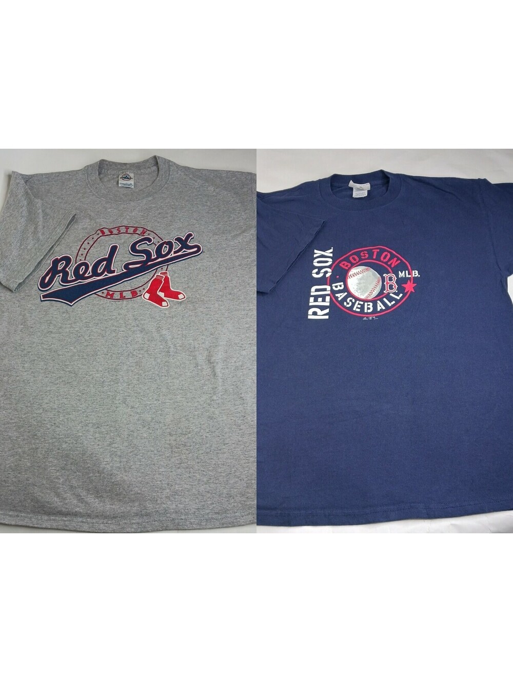 Set of Boston Red Sox Shirts. Adidas and Delta Magnum Weight Tags. Large. 2004.